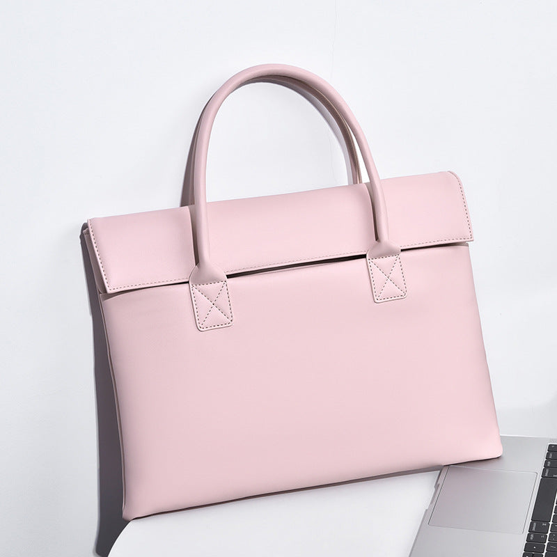 Elegant Structured Leather Office Tote Bag Bowlift