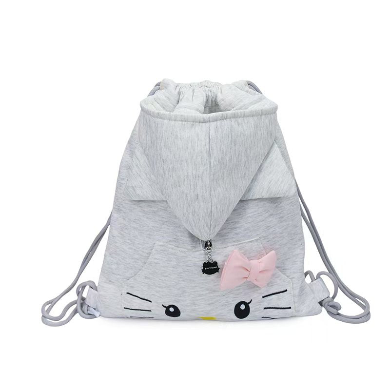 Whimsical Character Drawstring Backpack Bowlift