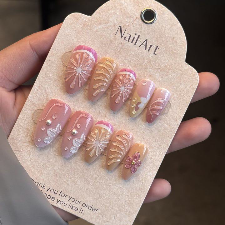 Elegant Press-On Nail Art Set Bowlift