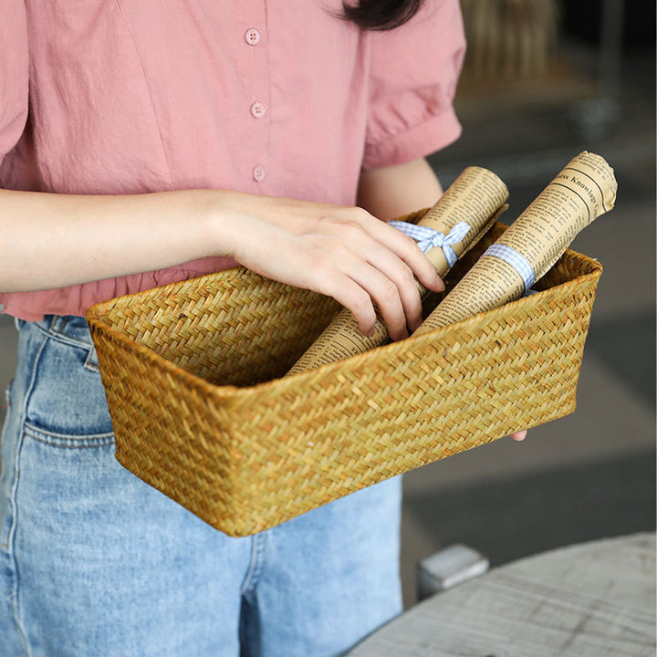 Rectangular Handwoven Storage Tray Bowlift