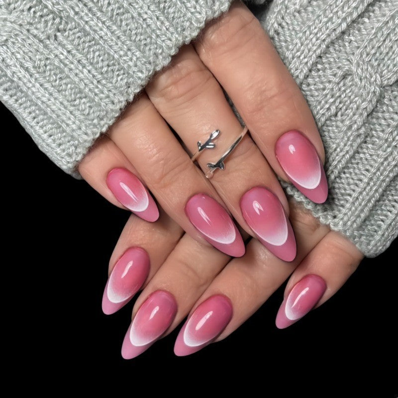 Artistic Almond-Shaped Press-On Nail Set Bowlift