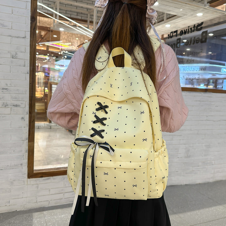 Stylish Lace-Up Embellished Backpack Bowlift