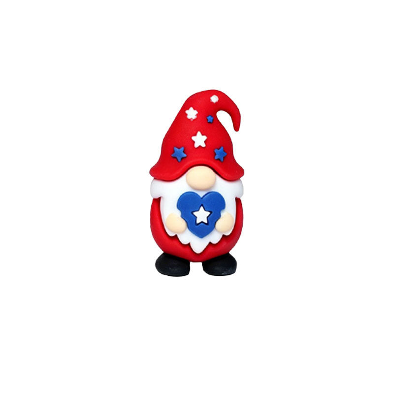 Unisex nan handcrafted decorative gnome set made of air-drying modeling clay with star and heart appliqué Bowlift