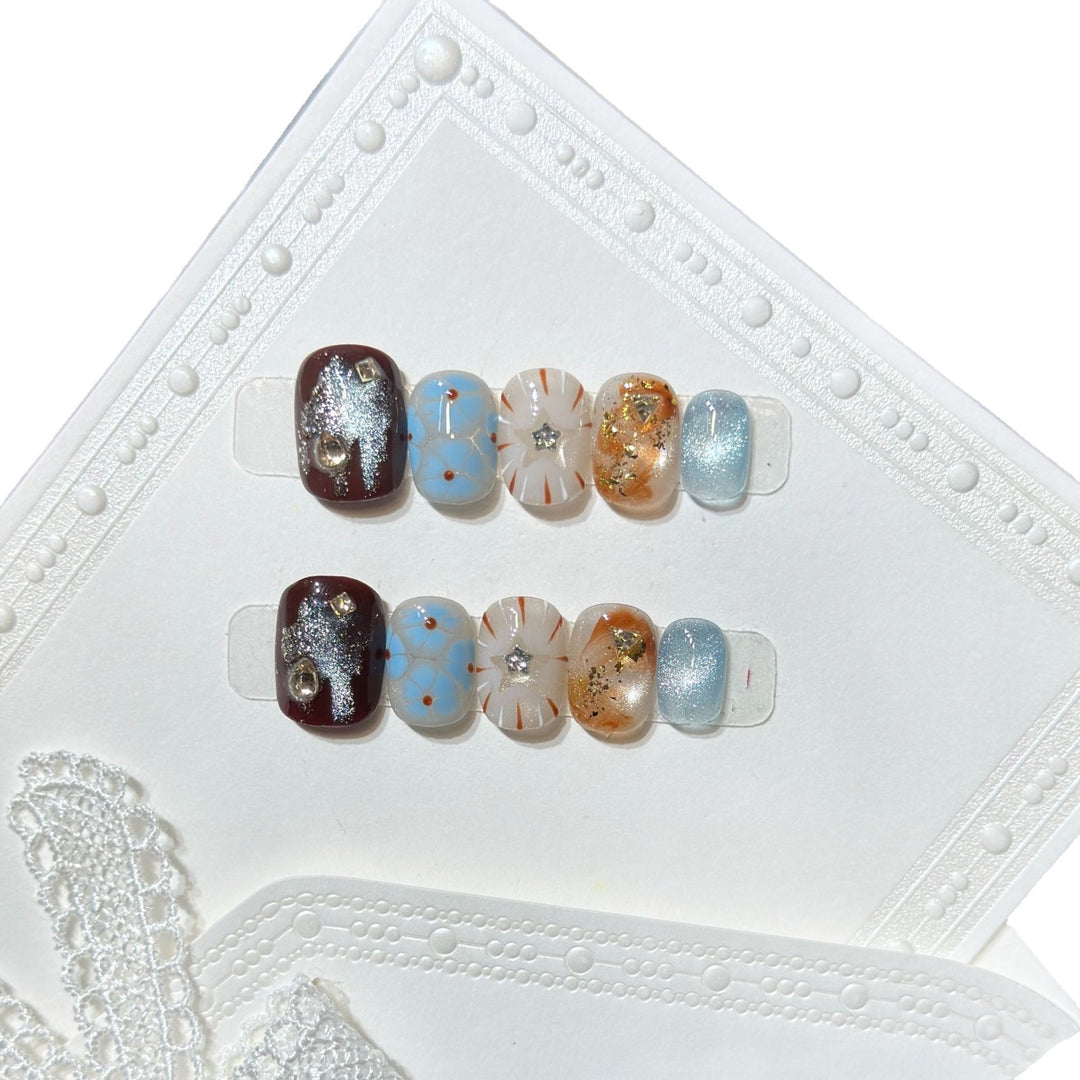 Stylish Glitter Press-On Nail Set Bowlift