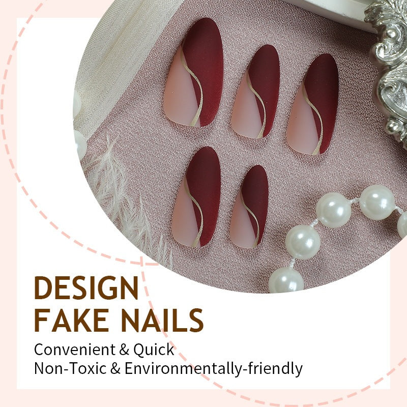 Nail art set with elegant wave patterns Bowlift