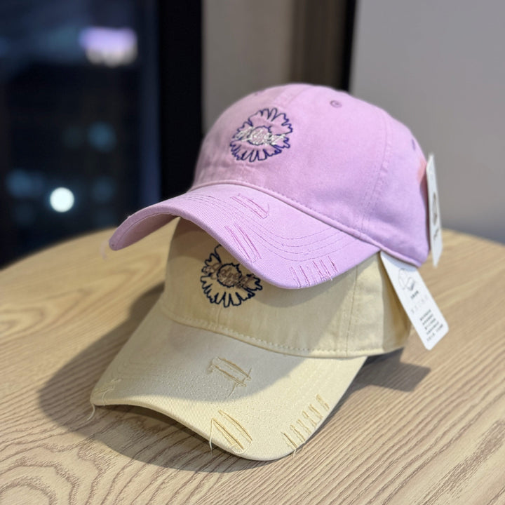 Unisex Embroidered Flower Design Baseball Cap Bowlift