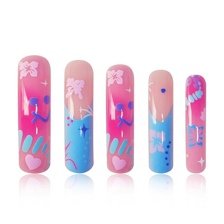 Artistic Long Acrylic Nail Enhancements Bowlift
