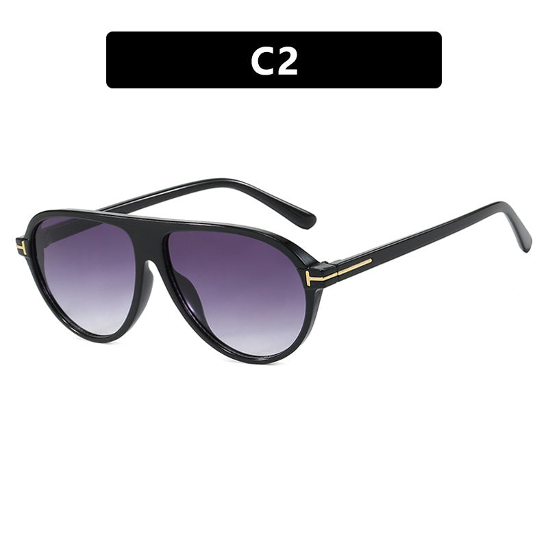 Women's trendy oversized sunglasses with elegant metal frame and UV protection Bowlift