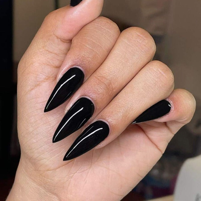 Glossy Stiletto Press-On Nail Extensions Bowlift
