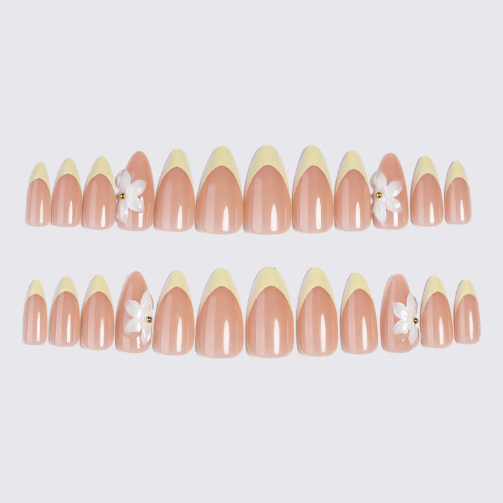 Premium Floral Embellished Press-On Nails Bowlift