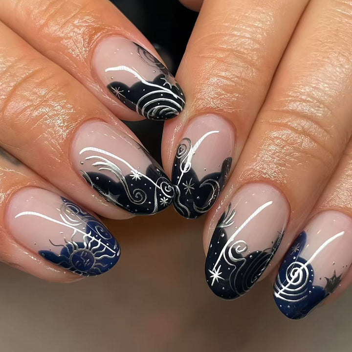 Artistic Floral Gel Press-On Nails Bowlift