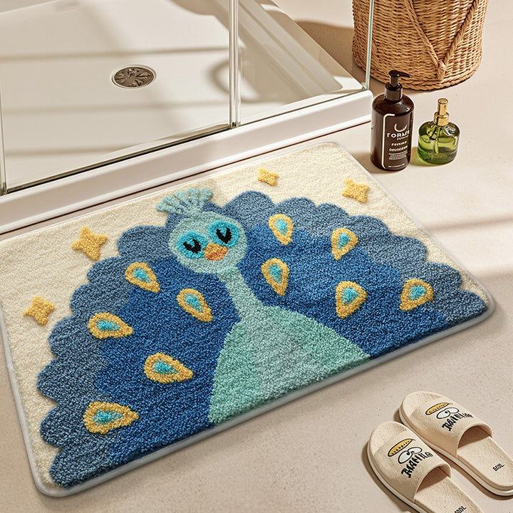 Turtle-Themed Plush Bath Mat Bowlift