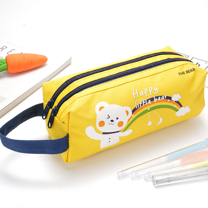 Fun-Themed Multi-Zipper Pencil Case Bowlift