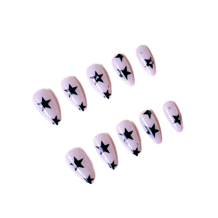 Star-Embellished Stiletto Nail Art Extensions Bowlift
