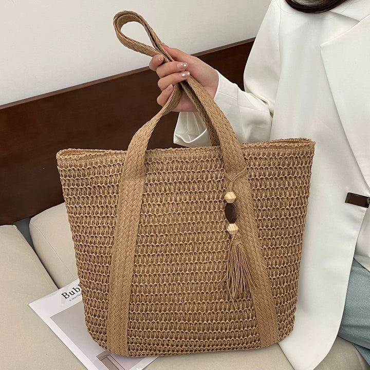 Macrame Tote with Woven Design Bowlift
