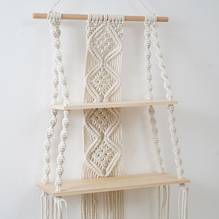 Macramé Floating Wall Shelf Organizer Bowlift