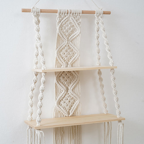 Macramé Floating Wall Shelf Organizer Bowlift