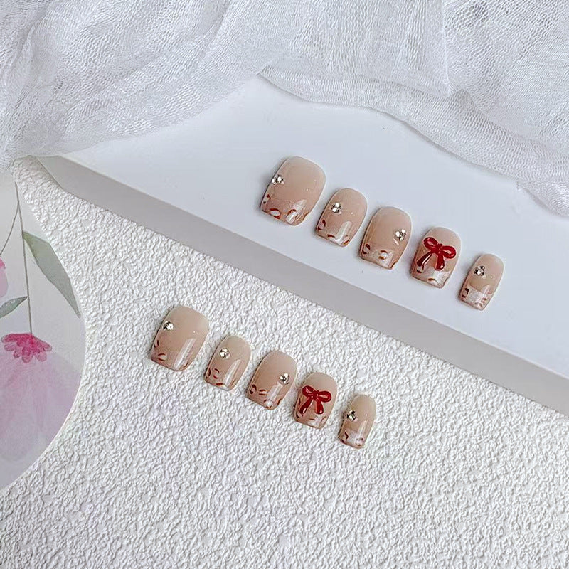Elegant French Tip Press On Nails Bowlift