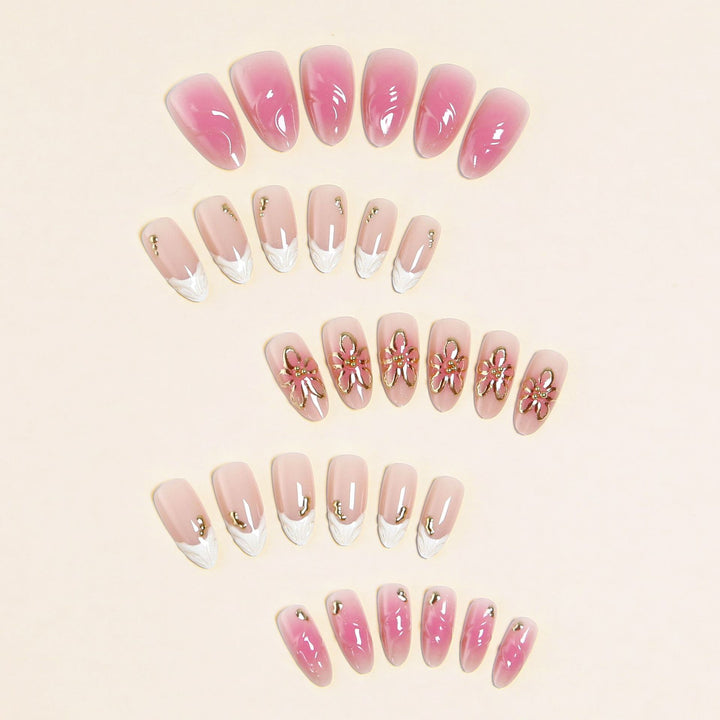 Artificial nails with delicate floral design Bowlift