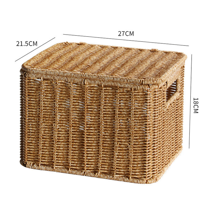 Handcrafted Rectangular Wicker Storage Box Bowlift