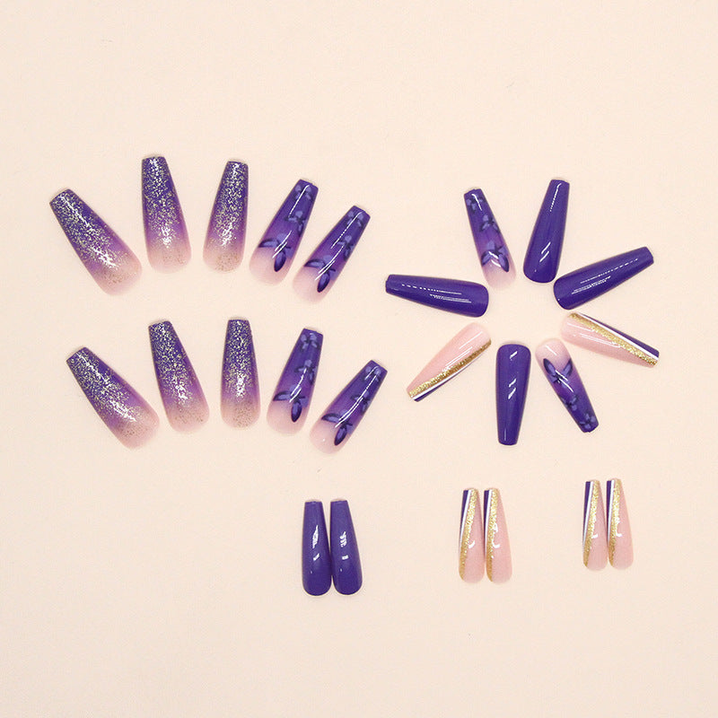 Artistic Butterfly-Embellished Press-On Nail Tips Bowlift