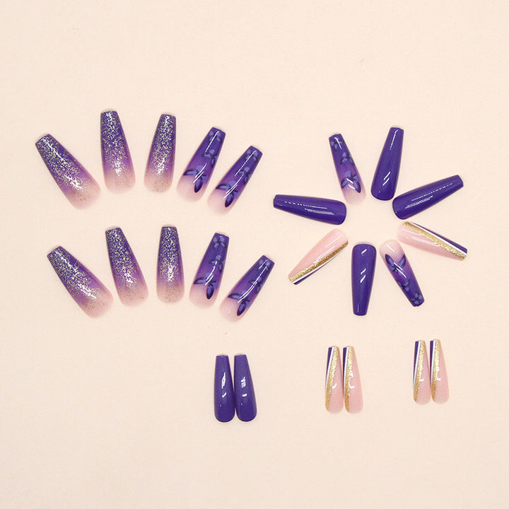 Artistic Butterfly-Embellished Press-On Nail Tips Bowlift
