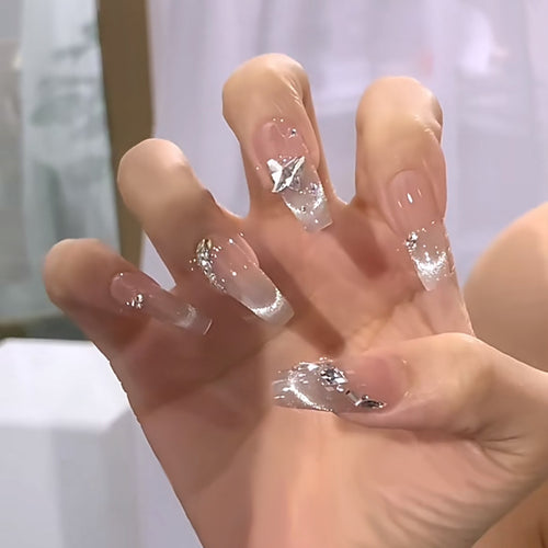Artistic artificial nails with elegant bow motifs Bowlift