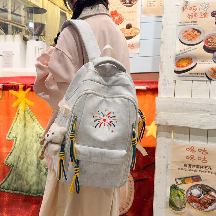 Backpack with Colorful Decorations and Innovative Compartments Bowlift