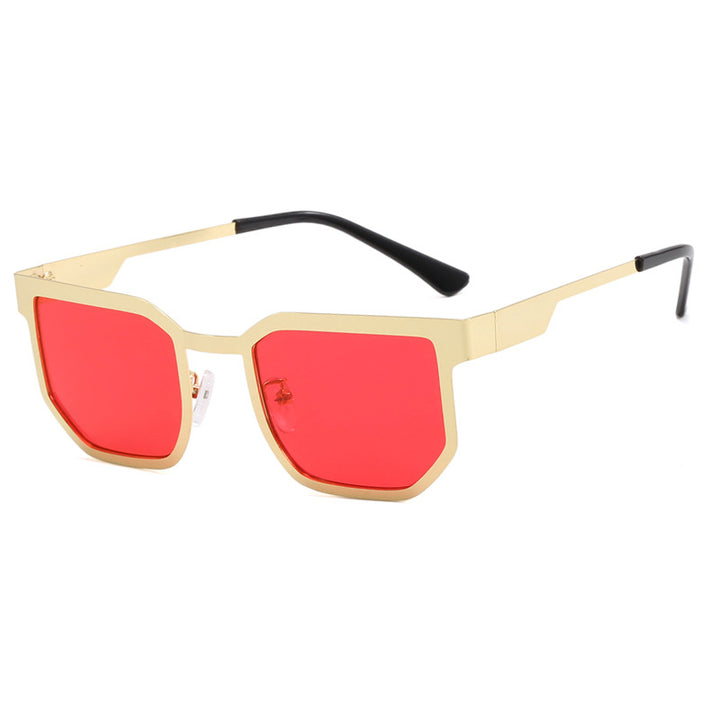 Ladies modern sunglasses in trendy rectangular design with narrow metal frame Bowlift