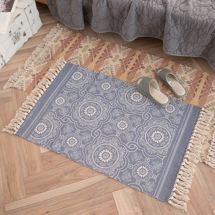 Decorative runner for dining table and console in Boho-Mandala design with fringes Bowlift