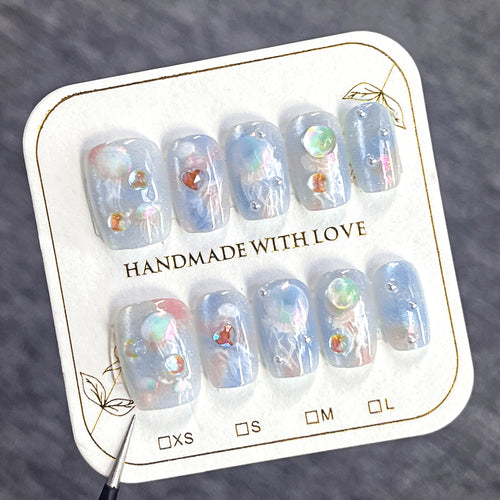 Artistic Premium Nail Extensions with Unique Artistic Accents Bowlift