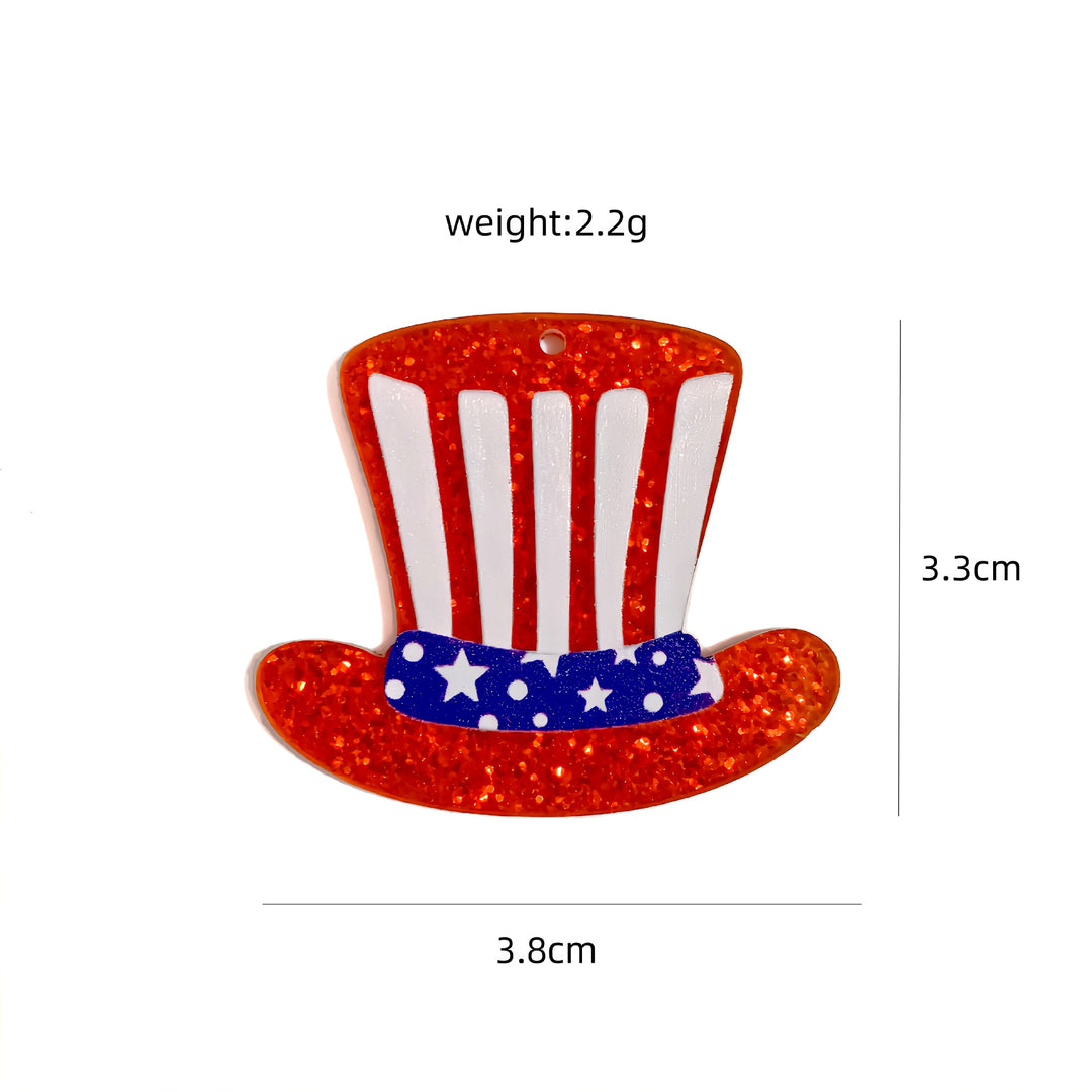 Unisex nan heart-shaped USA flag pendant acrylic with hole Bowlift