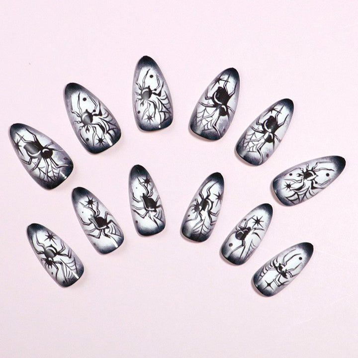Artistic Halloween-Themed Press-On Nail Art Bowlift