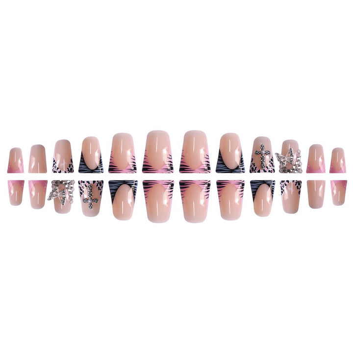 Glamorous Decorative Press-On Nails with Rhinestone Accents Bowlift
