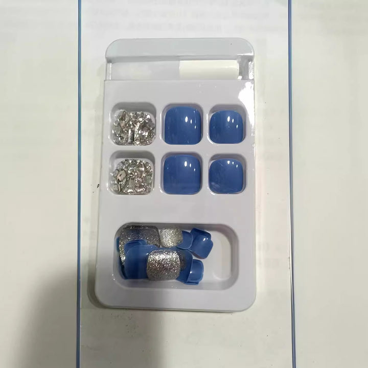 Decorative Press-On Nail Kit with Rhinestone Accents Bowlift