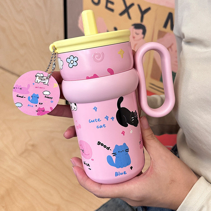 Women's drinking container with cheerful cat design Bowlift