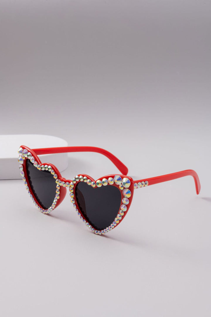 Women's Heart-Shaped Sparkle Sunglasses Bowlift