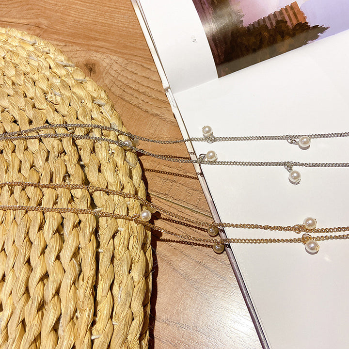 Fashionable glasses holder chain with pearl pendants Bowlift