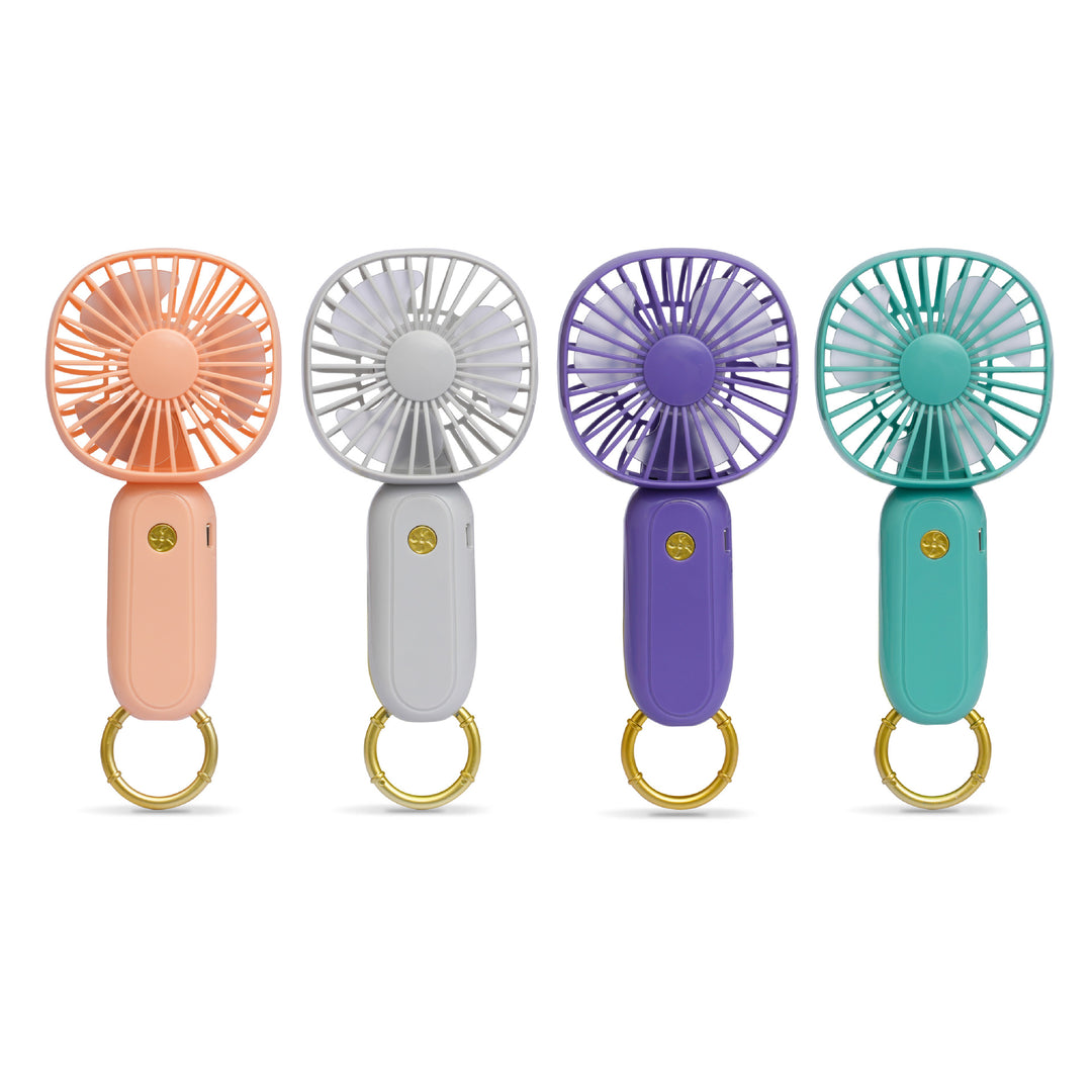 Unisex Portable Mini-Hand Fan with Key Ring and USB Charging Function Bowlift