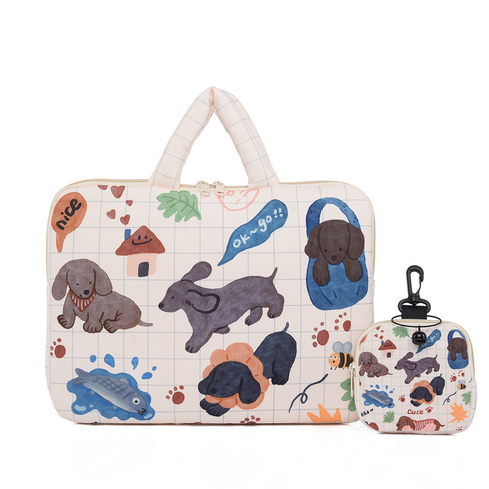 Stylish laptop cover with cute dog design Bowlift