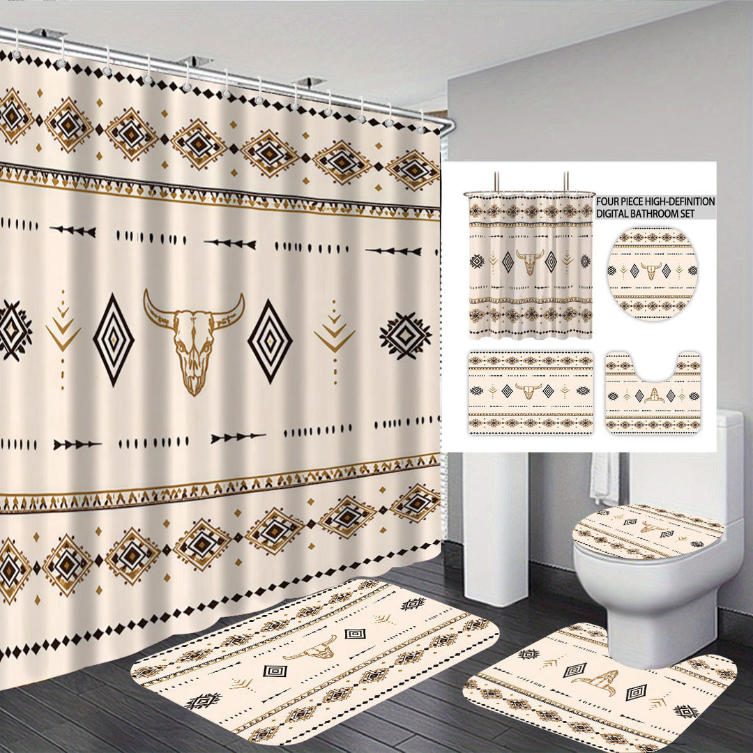 Bohemian-Themed Four-Piece Digital Bathroom Set Bowlift