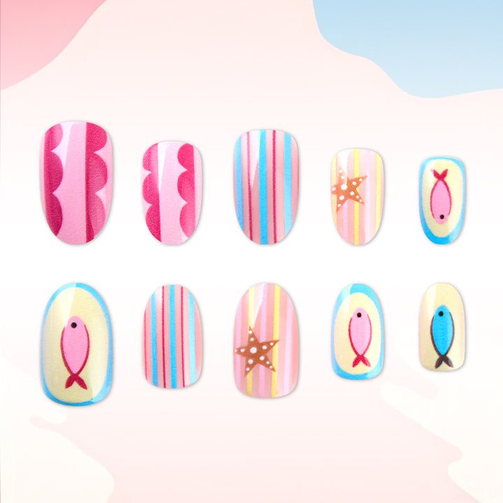 Creative Themed Press-On Nail Art Set Bowlift