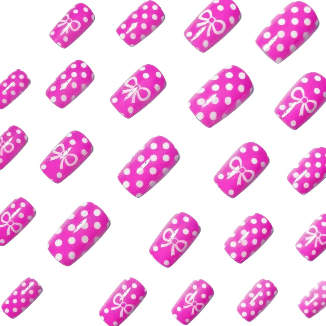 Stylish Polka Dot and Bow Nail Art Bowlift