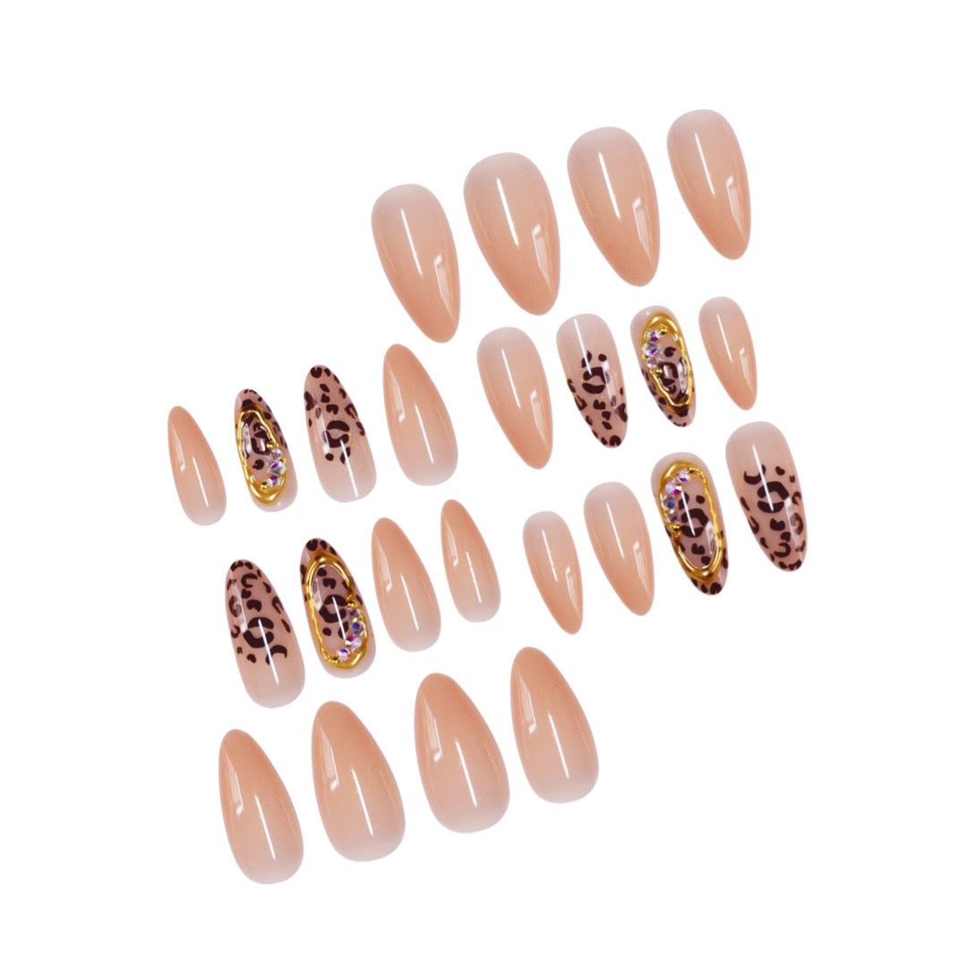 Stiletto Nail Art Extensions with Animal Print Design Bowlift