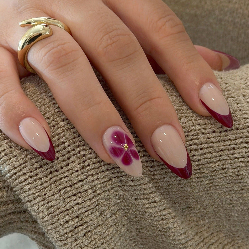 Elegant Floral Design Press-On Nails Bowlift