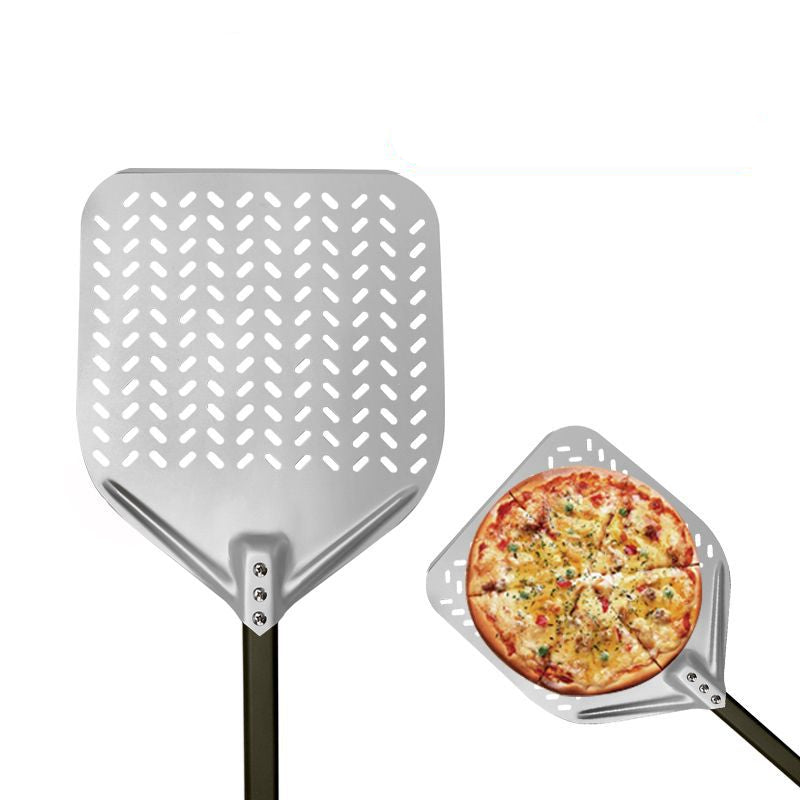 perforated aluminum pizza peel with long ergonomic reinforced handle Bowlift