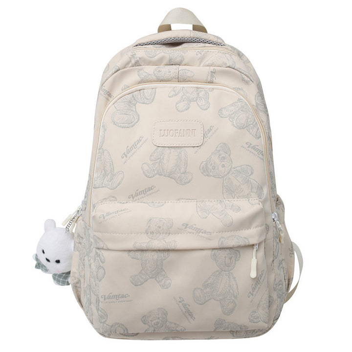 Backpack Made of Durable Nylon with Cute Bear Pattern Bowlift