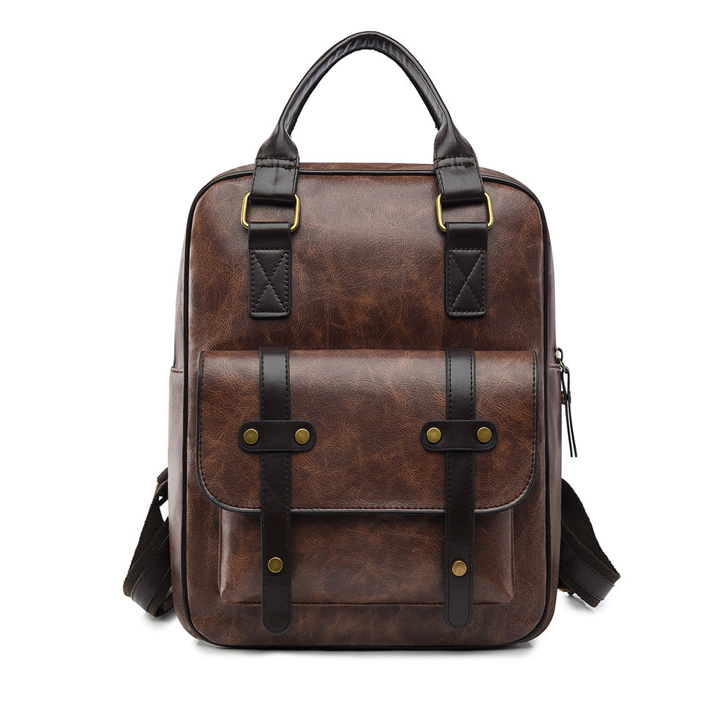 Vintage Leather Multi-Functional Backpack Bowlift