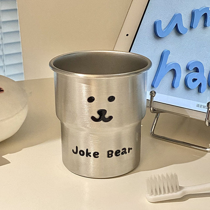 Noble stainless steel cup with cute bear motif Bowlift
