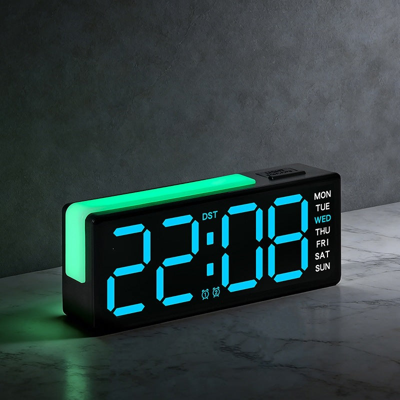 Digital LED Alarm Clock with Integrated Temperature and Day of Week Display Bowlift